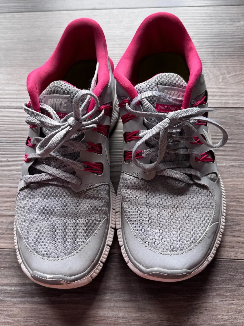 Nike Women’s Gray and Hot Pink Athletic Running Sneakers
